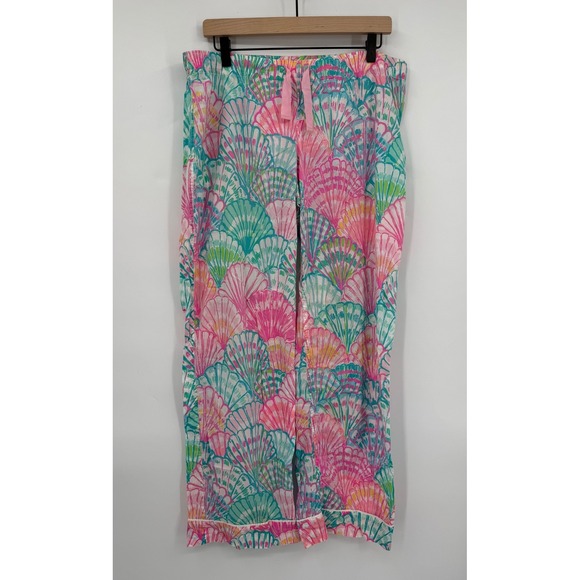 Lilly Pulitzer Other - Lilly Pulitzer Pajama Pants Womens Large Pink Green Shell Print Cotton PJs